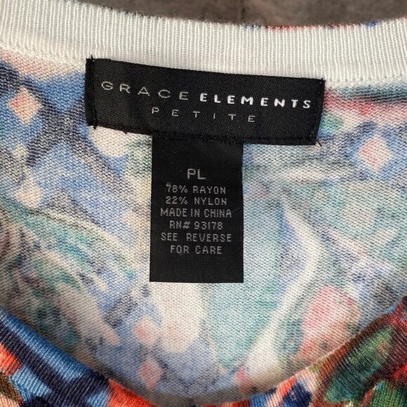 Art to Wear Grace Elements Large Petite Colorful Floral Cardigan - Picture 4 of 6
